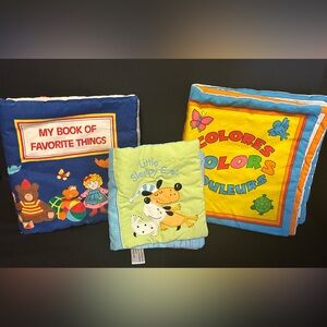 Fabric Baby Book Lot Soft Cover, Colors, Little sleepy eyes, My favorite Things